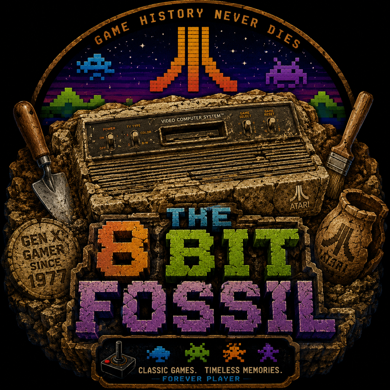 8 bit fossil logo